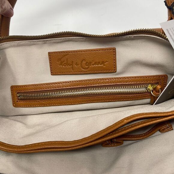 Foley + Corinna Women's Double Handle Two Compartment Whiskey Leather Satchel NW - Picture 5 of 6